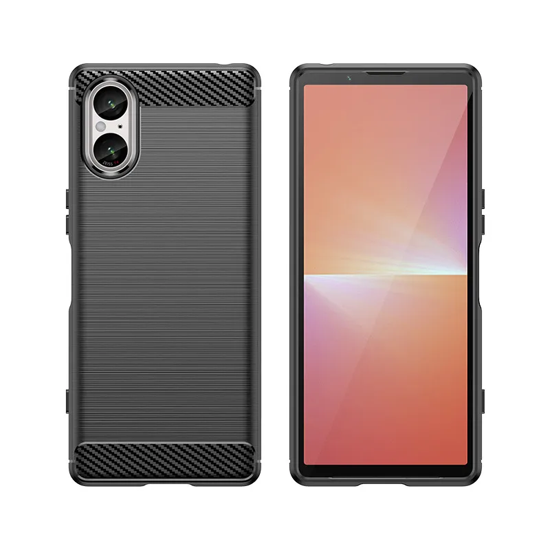 Funda Per Sony Xperia 5 V Custodia Sony Xperia 1 V 5 V 10 V Cover Cover Posteriore In Silicone Antiurto Tpu Spazzolato Sony Xperia 5 V