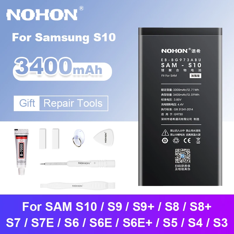 Batteria Nohon Per Samsung Galaxy S10 S9 S8 Plus S5 S3 S4 Nfc S7 S6 Edge Batterie Per Telefoni Cellulari Bateria Per Samsung