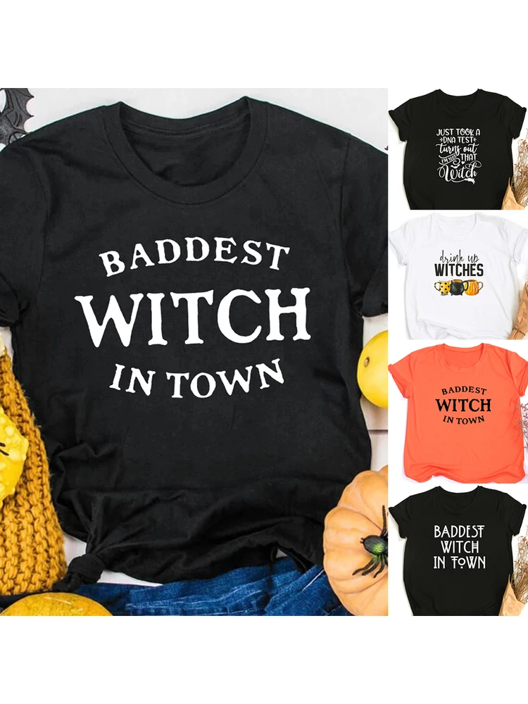 Ho Appena Preso Il Test Del Dna Badest Witch Halloween Donna T Shirt Goth Estetica Grafica Tees Donna Streetwear T-Shirt Ropa De Mujer