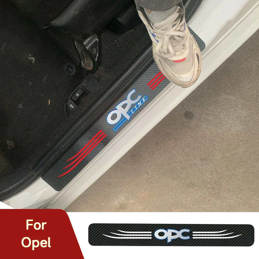 Scuff Plate Adesivi Per Pedali Soglia Porta Auto In Fibra Di Carbonio Per Opel Adam Agila Astra G H Combo Corsa Grandland X Gsi Gt Gtc Opc