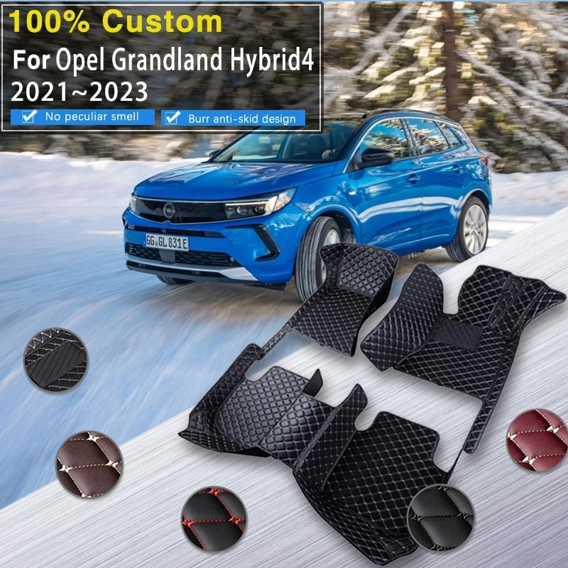 Tappetini Auto Per Opel Grandland Hybrid4 Vauxhall Grandland 2021 ~ 2023 Tappetino Auto Anti-Sporco Set Completo Tappetini Auto Accessori Auto