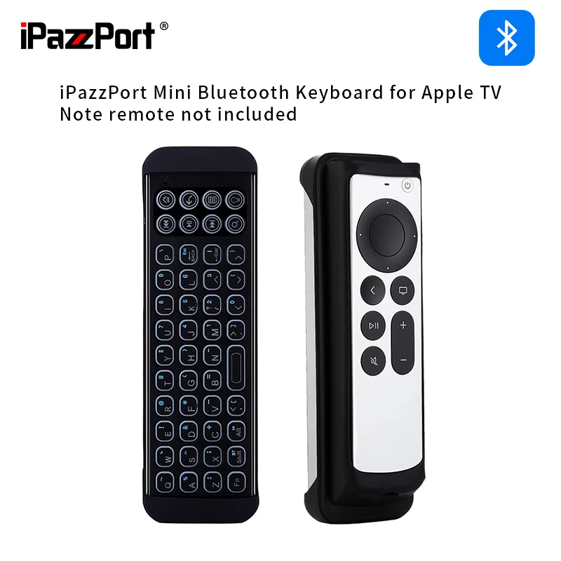 Ipazzport Mini Wireless Qwerty Tastiera Ricaricabile Per Apple Tv 4K Fire Tv Smart Tv/Ricerca Di Digitazione Del Telefono Kp-810-30Br2