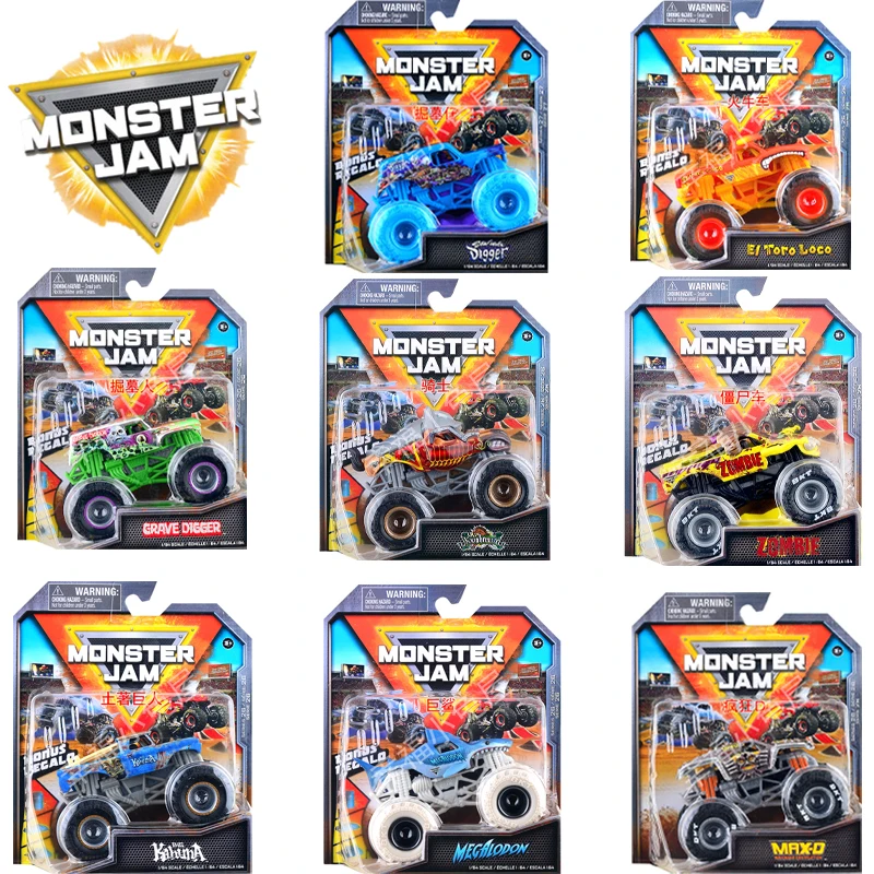 Original Monster Jam Grave Digger Toy Car Collezione Di Giocattoli Per Bambini Modello Pressofuso In Metallo Auto Giocattoli Per Ragazzi Auto In Minia