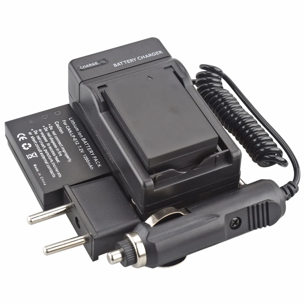 Probty 2Pcs Lp-E12 Lp E12 Batteria + Kit Caricabatterie Dc Per Canon Eos M M2 100D Kiss X7 Rebel Sl1 Eos M Eos M2 Eos 100D Dslr Camera
