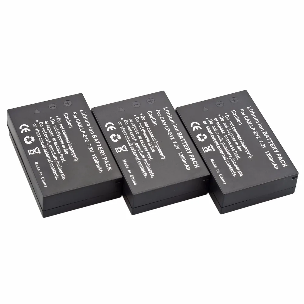 Probty 3 Pz Lp-E12 Lp E12 Lpe12 Batteria Per Canon Eos M M2 100D Bacio X7 Rebel Sl1 Eos M Eos M2 Eos 100D Dslr Camera
