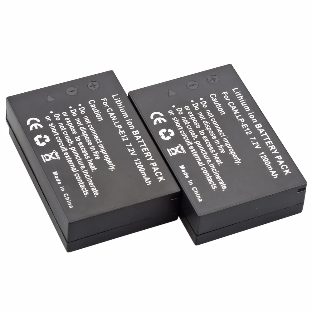 Probty 2 Pz Lp-E12 Lp E12 Lpe12 Batteria Per Canon Eos M M2 100D Bacio X7 Rebel Sl1 Eos M Eos M2 Eos 100D Dslr Camera
