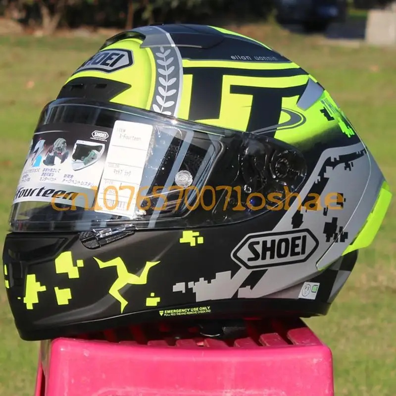 Casco Integrale Moto Shoei X-14 Casco X-Spirit Iii X-14 Casco Da Corsa Per Bicicletta Sportiva Marquez Man Island Tt Green