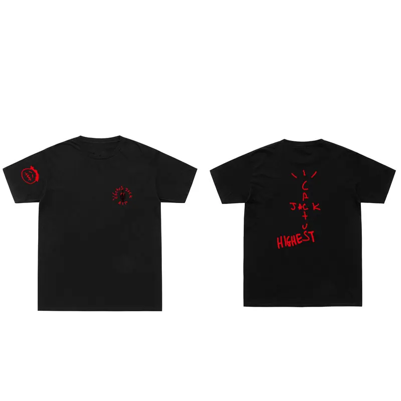 New Brand Cactus Jack Letter Print T-Shirt Hip Hop Streetwear Cactus Jack T Shirt Uomo Donna Swag 100% Cotone Tee Tops