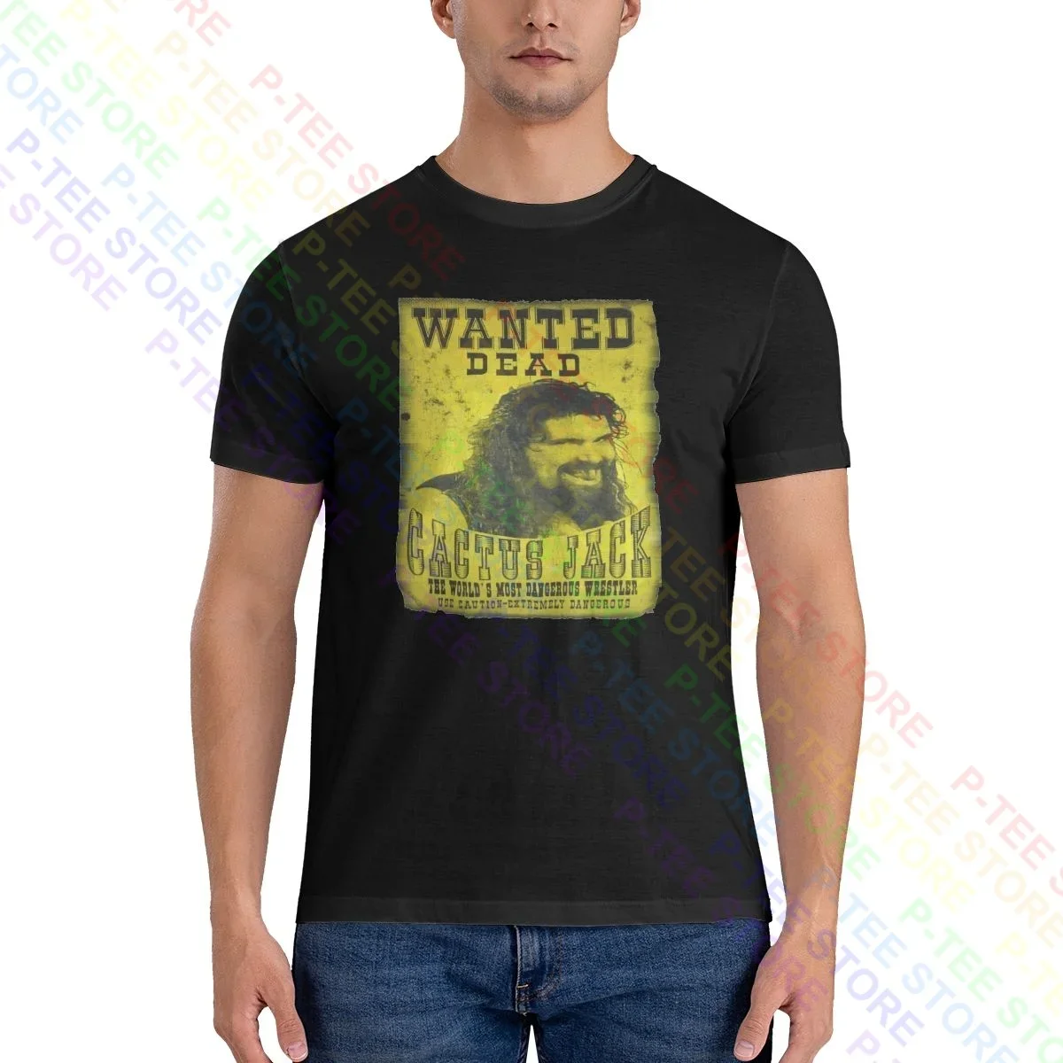 Hardcore Wrestler Cactus Jack Pro Wrestling Shirt T-Shirt Top Retro Vintage Hot Deals Tee
