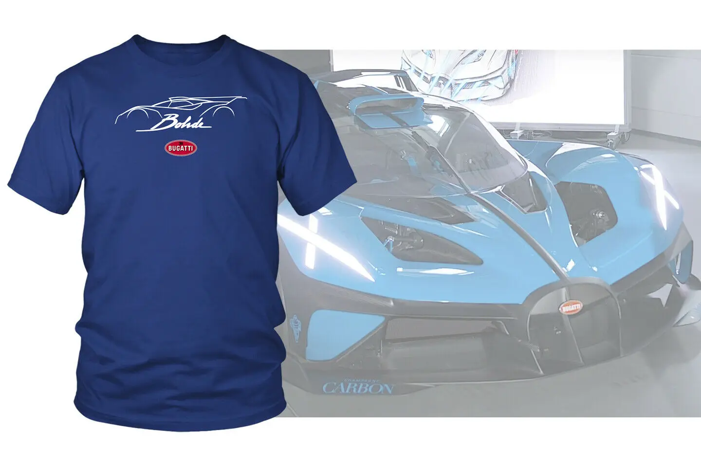 Bugatti Bolide T-Shirt Multicolor Distretto Premium Tee Shirt Veyron Chiron