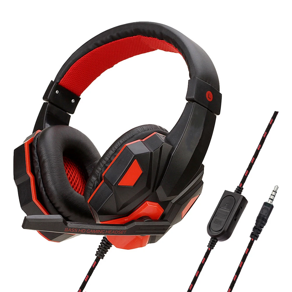 Cuffie Da Gioco 3.5Mm Pc Cablato Bass Stereo Gamer Headset Phone Laptop Auricolare Casco Con Microfono Per Ps4 Xbox One Switch