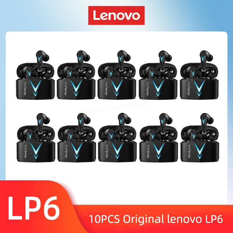 10 Pezzi Originali Lenovo Lp6 Auricolari Tws Wireless Bluetooth Gaming Headset Stereo Surround Noise Cancelling Cuffie Lunghe In Standby
