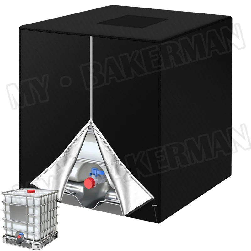 Cerniera Ibc Tote 275 Galloni 1000L Copertura Protettiva Per Serbatoio Dell'Acqua All'Aperto (Nero)