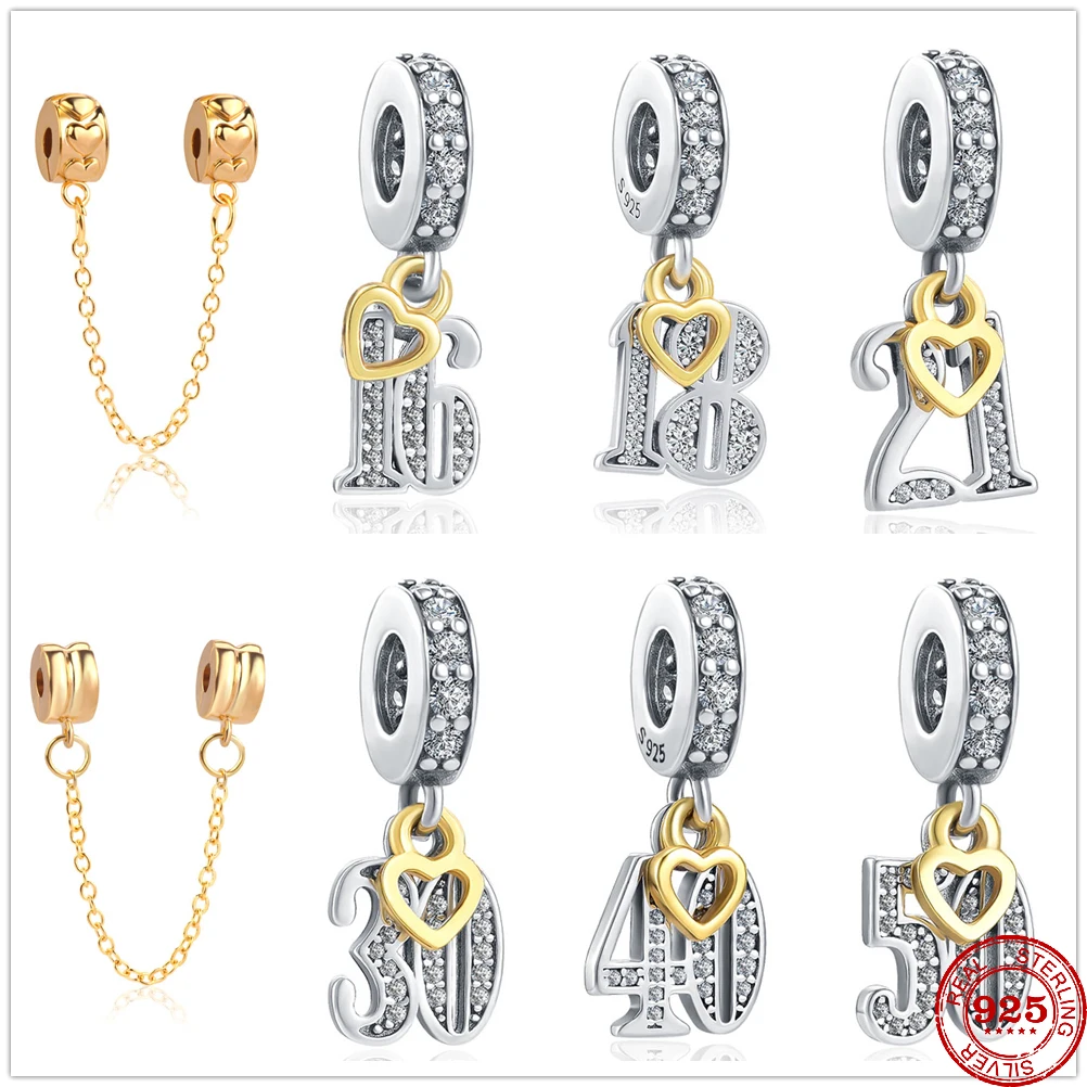 Nuovi Numeri In Argento Sterling 925 16 18 21 30 40 50 Pandora Charm Fit Ciondoli Originali Bracciale Pandora Ciondola La Creazione Di Gioielli Con Pe