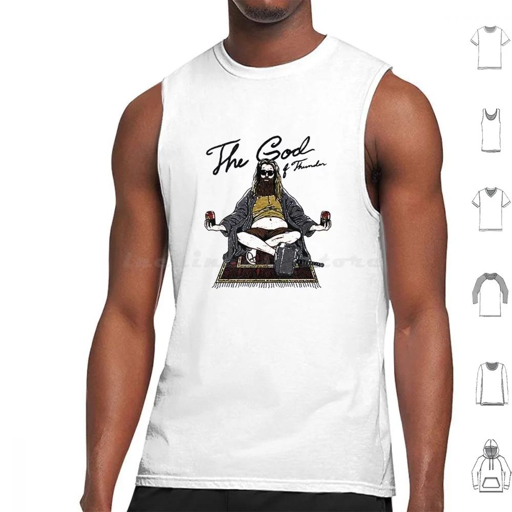 Fat God Of Thunder Canotte Gilet Senza Maniche Mitologia Thunder Viking Chubby Fat Funny Game Gamer Gaming Geek God Hammer Joke