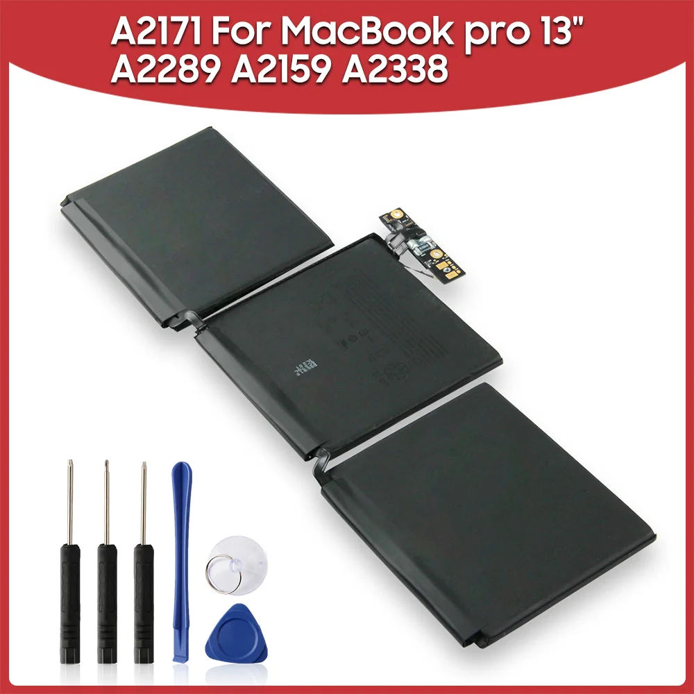 Original Replacement Battery 58.2Wh A2171 For Macbook Pro 13" 2019 A2338 A2159 A2289 Laptop Batteries 5103Mah With Tools