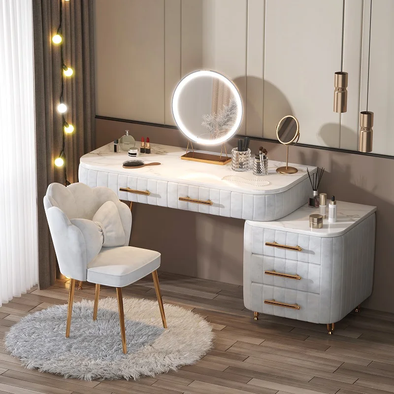 Nordic Modern Vanity Tables Comodini Luxury Vanity Makeup Tables Storage Cabinet Tavolino Da Rucco Mobili Per Camere Da Letto Wz50Vt