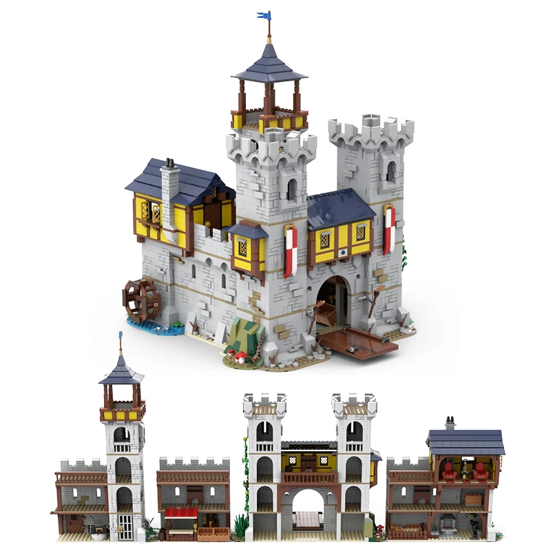 2474 Parti Mocs Black Falcon Castle Knight Set 31120 Kit Castello Medievale Costruisci Mattoni Modello Building Block Giocattoli Per Regalo