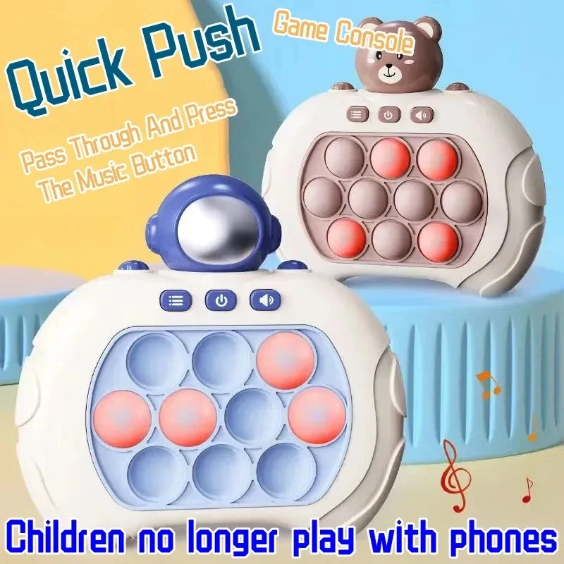 Hot Fidget Bubble Quick Push Pop Light Giocattoli Antistress Gioco Pop-Up Elettronico Pro Speed Push Divertente Giocattolo Antistress Con Scatola