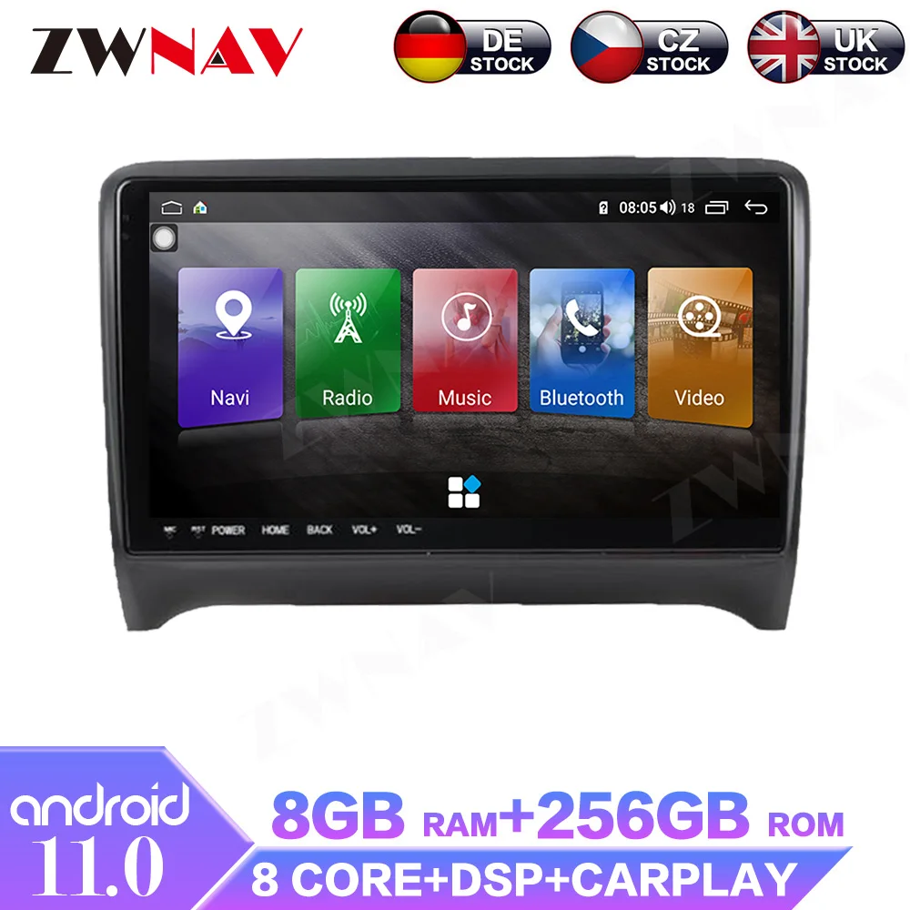Android11 Autoradio Per Audi Tt 2011-2012 Carplay Recorder Multimedia Player Ricevitori Audio Stereo Head Unit Gps Auto Navi Dsp