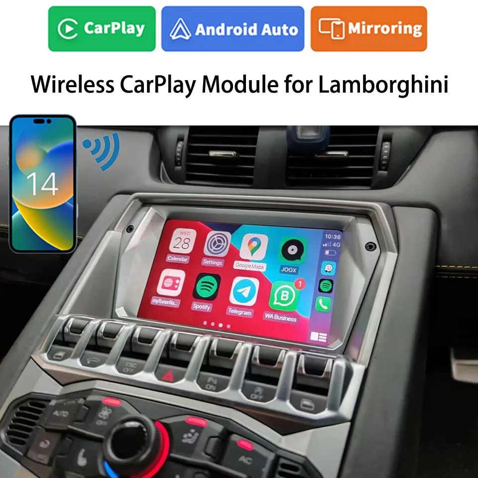 Icarplay Retrofit Wireless Apple Carplay E Wireless Android Auto Per Lamborghini Aventador Lp-700 Huracan