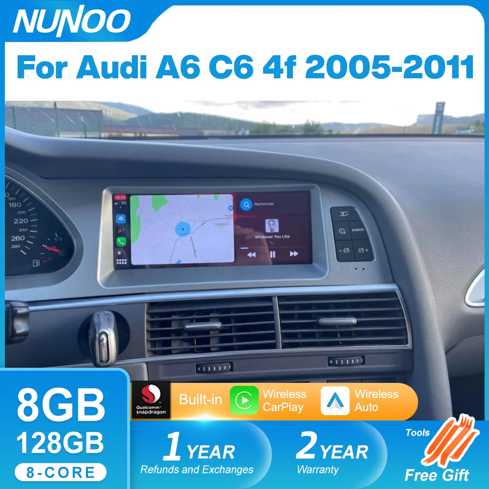Android 12 Autoradio Touch Screen Per Audi A6 C6 2005-2011 Gps Wifi 4G Carplay 8 + 128Gb Ram Navi Lettore Multimediale Dsp Stereo