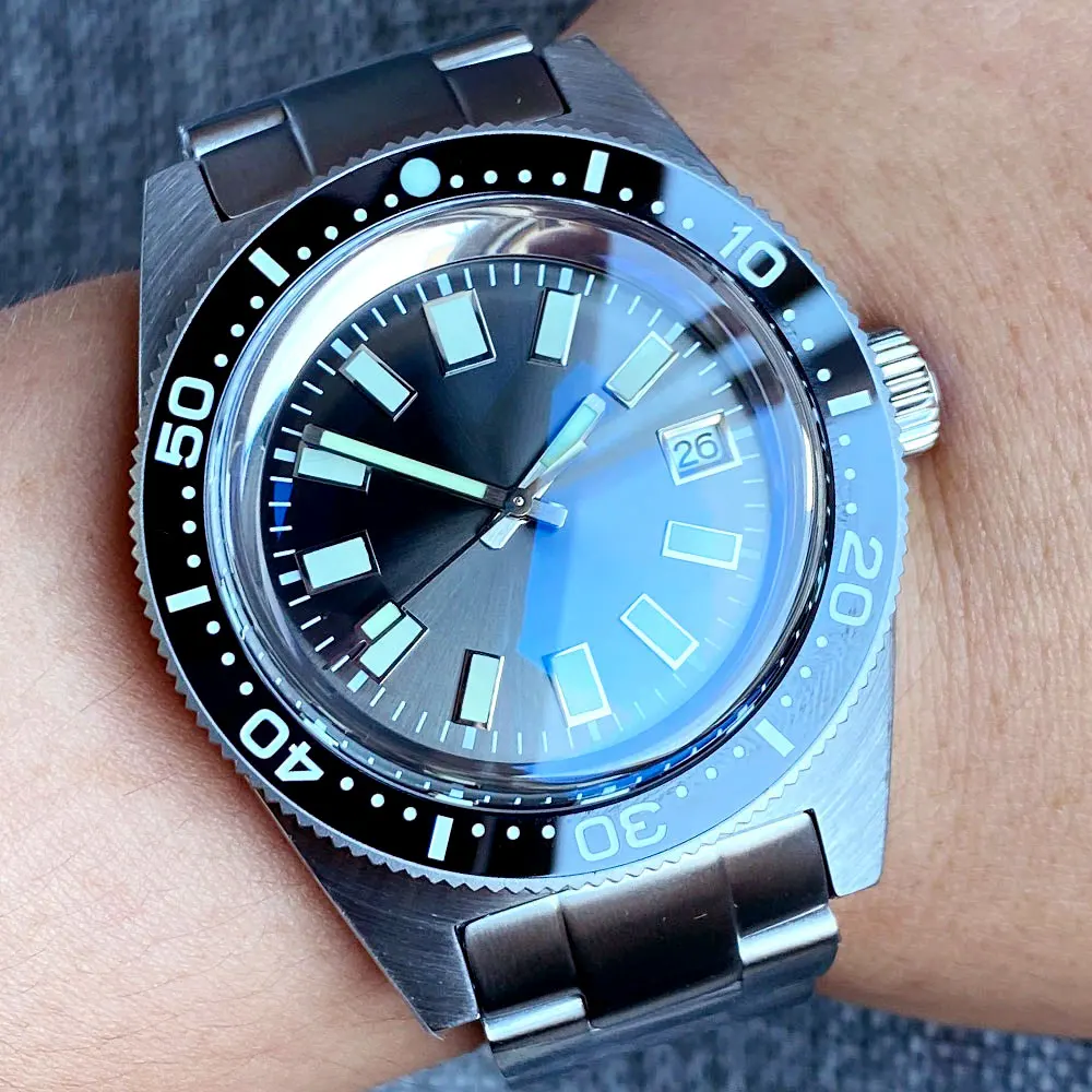 Tandorio Dive Men Watch 62Mas Orologio Da Polso Meccanico Nh35A Pt5000 Movimento Ar Domed Sapphire Glass Orologio Sportivo Impermeabile In Acciaio