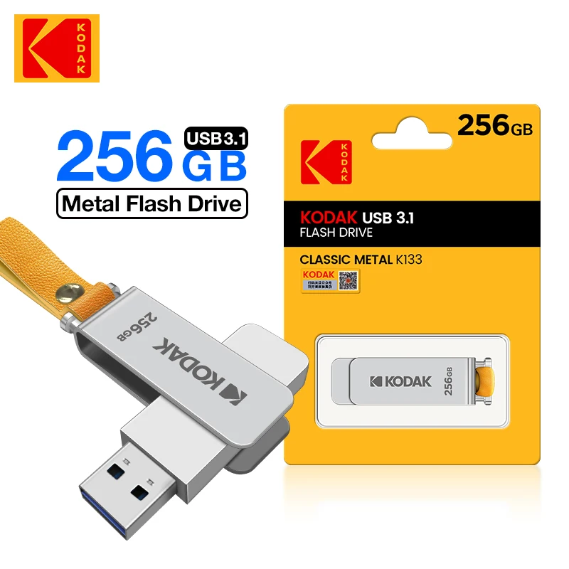 Originale Kodak K133 U Disk Usb3.1 Metal Flash Drive 64Gb 128Gb 256Gb Pendrive Speed 120 Mb/S Memory Stick