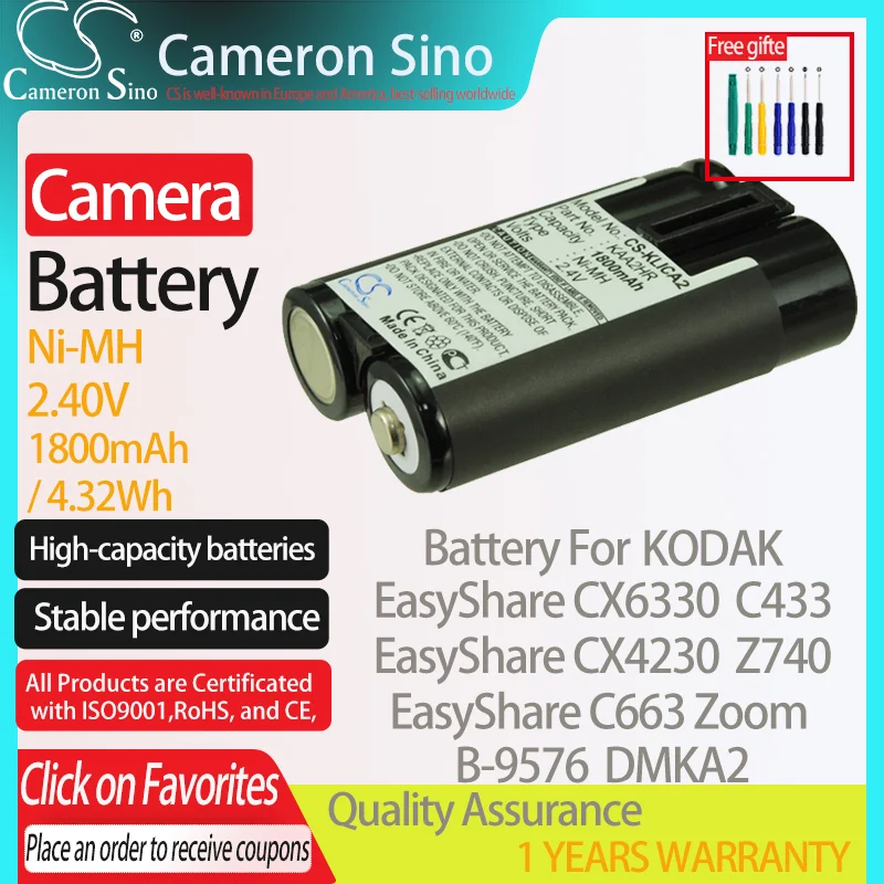 Batteria Cameronsino Per Kodak Easyshare Cx6330 Easyshare C433 Easyshare Cx4230 Easyshare Z740 Per Kodak B-9576 Batteria Della Fotocamera