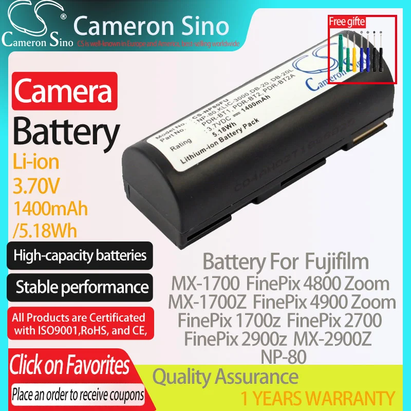 Batteria Cameronsino Per Fujifilm Finepix 1700Z Finepix 2700 Finepix 2900Z Mx-2700 Adatto Per Kodak Klic-3000 Batteria Della Fotocamera