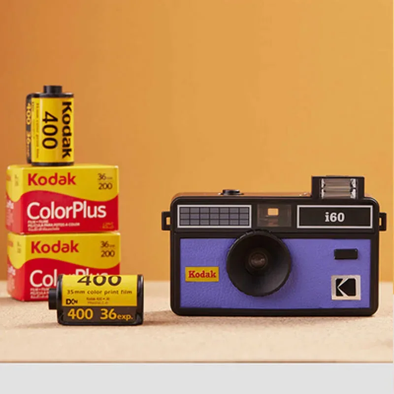 Telecamera Kodak I60 Fotocamera Con Pellicola Da 35Mm Fotocamera Con Pellicola Riutilizzabile Con Flash Light Blue/Yellow/Bud 135-36 35Mm Color Plus 2