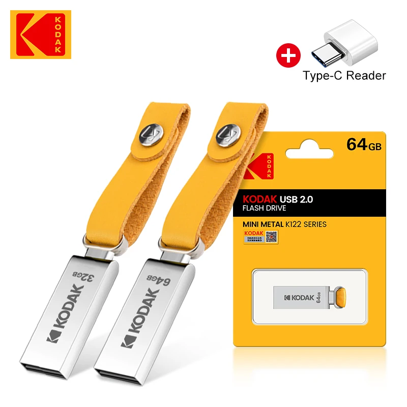 Kodak K122 Metal Usb Flash Drive 64Gb 32Gb Memory Stick Pen Drive Usb2.0 Pendrive High Flash Disk U Disk Memoria Usb Pendrive