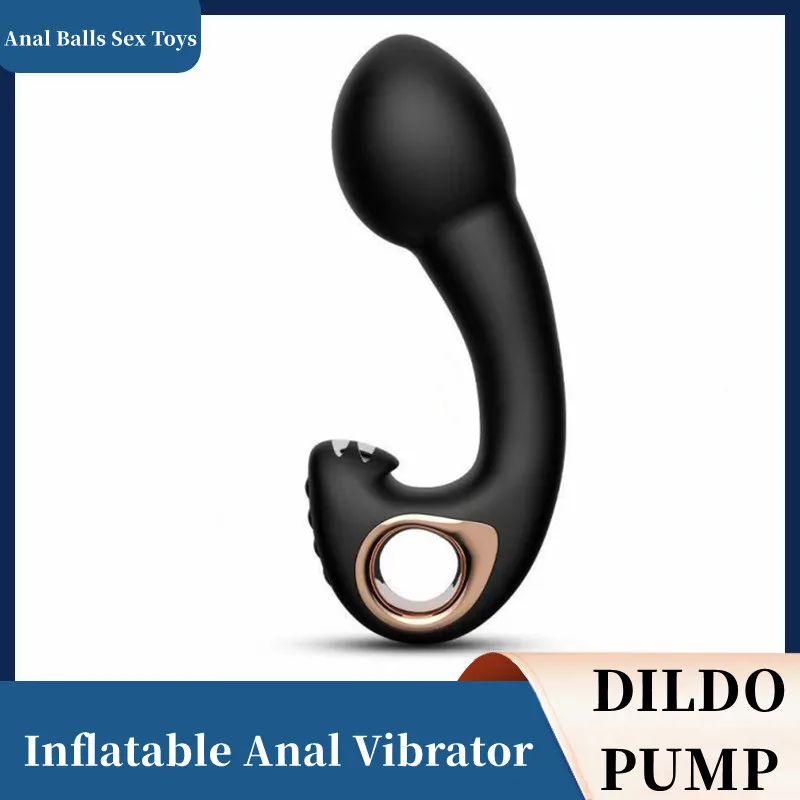 Vibratore Anale Gonfiabile Max 10Cm Pompa Dildo Grande Dilatatore Anale Espandibile 10 Velocità Vibrazione Butt Plug Palle Anali Giocattoli Adulti Del