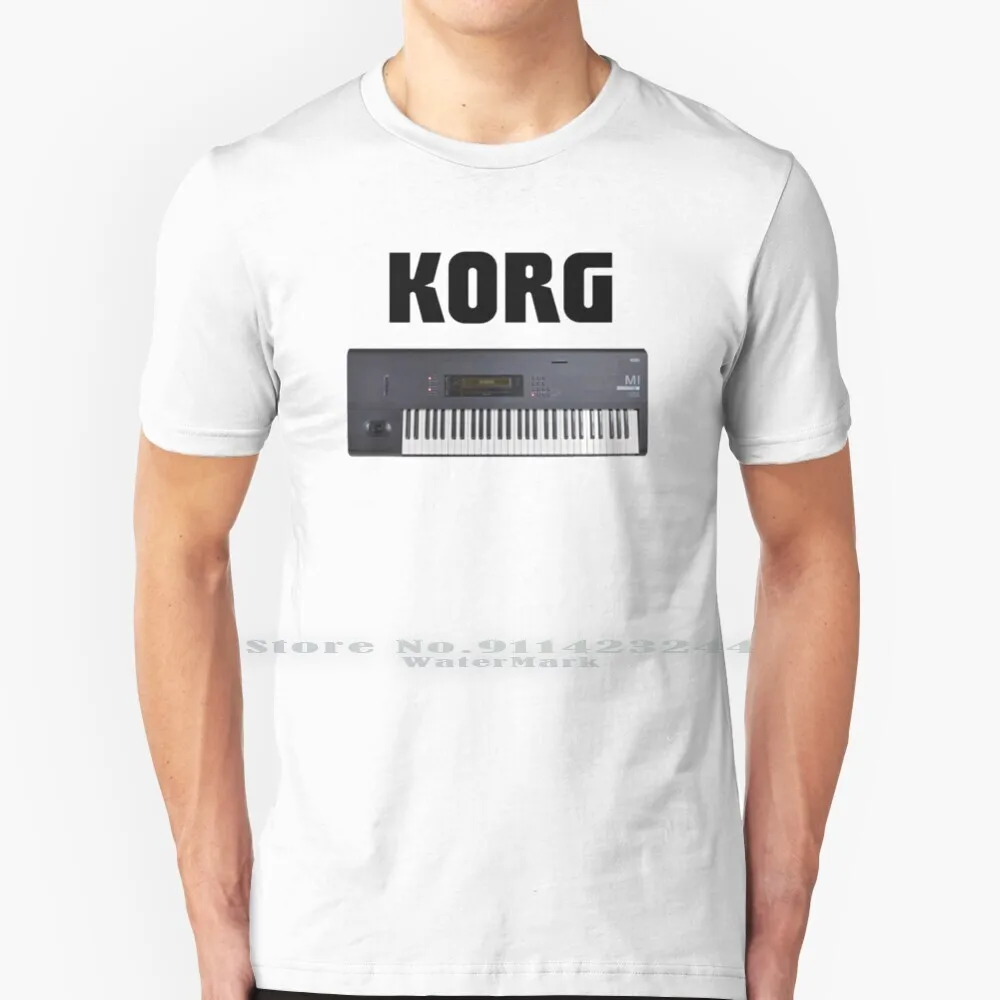 Korg M1 ( In Segno Di Apprezzamento Di) T Shirt 100% Puro Cotone Korg Workstation Sintetizzatore 90S Dancemusic Creativo Trend Vintage
