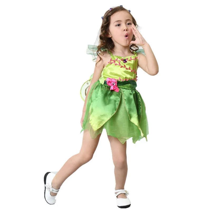 Costume Da Fata Deluxe Green Tinkerbell Da Ragazza Tinker Bell Child Fancy Dress