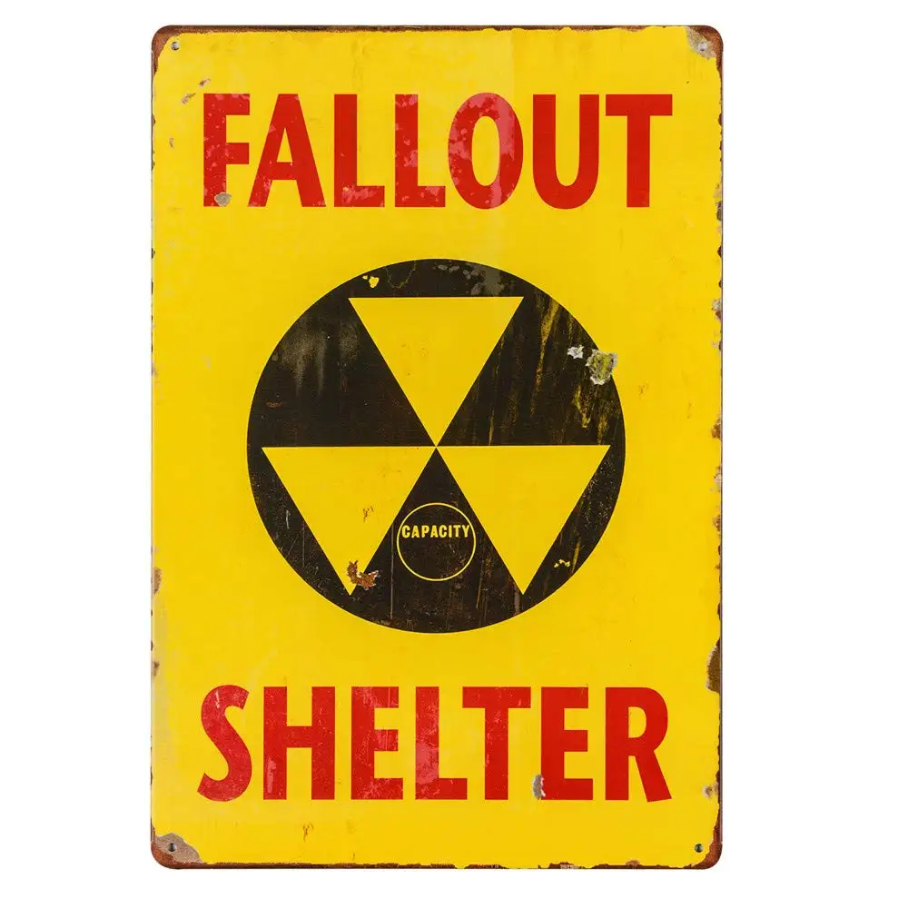 Dingleiever-Regali Di Natale "Fallout Shelter Vintage Metal Tin Sign,Garage Decor Man Cave Sign
