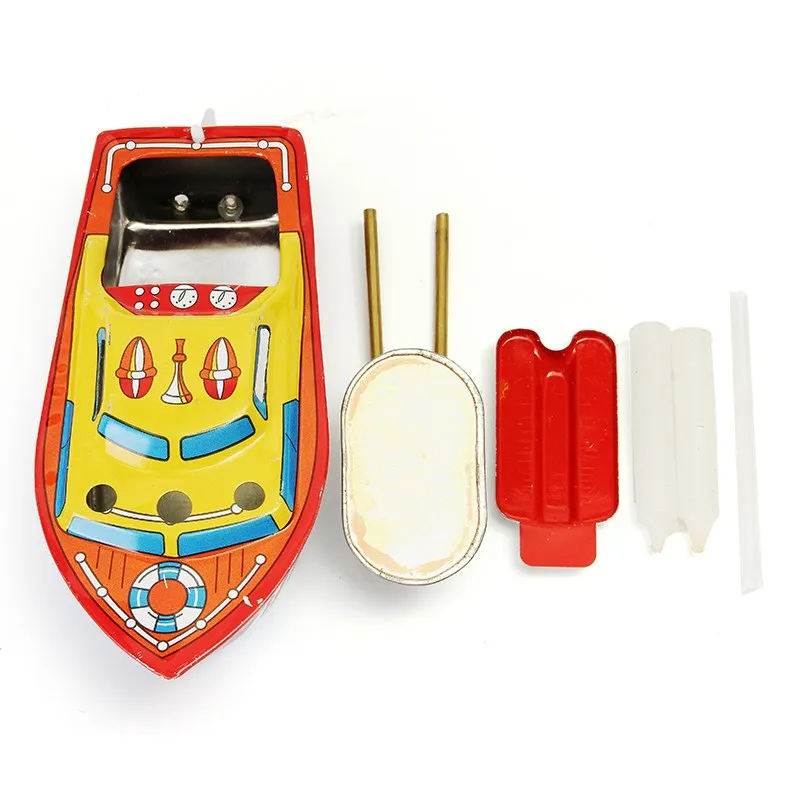 2023 Hot Vintage Retro Steam Boat Tin Toys Candele Powered Put Put Ship Boat Collectable Tin Toys Gifts