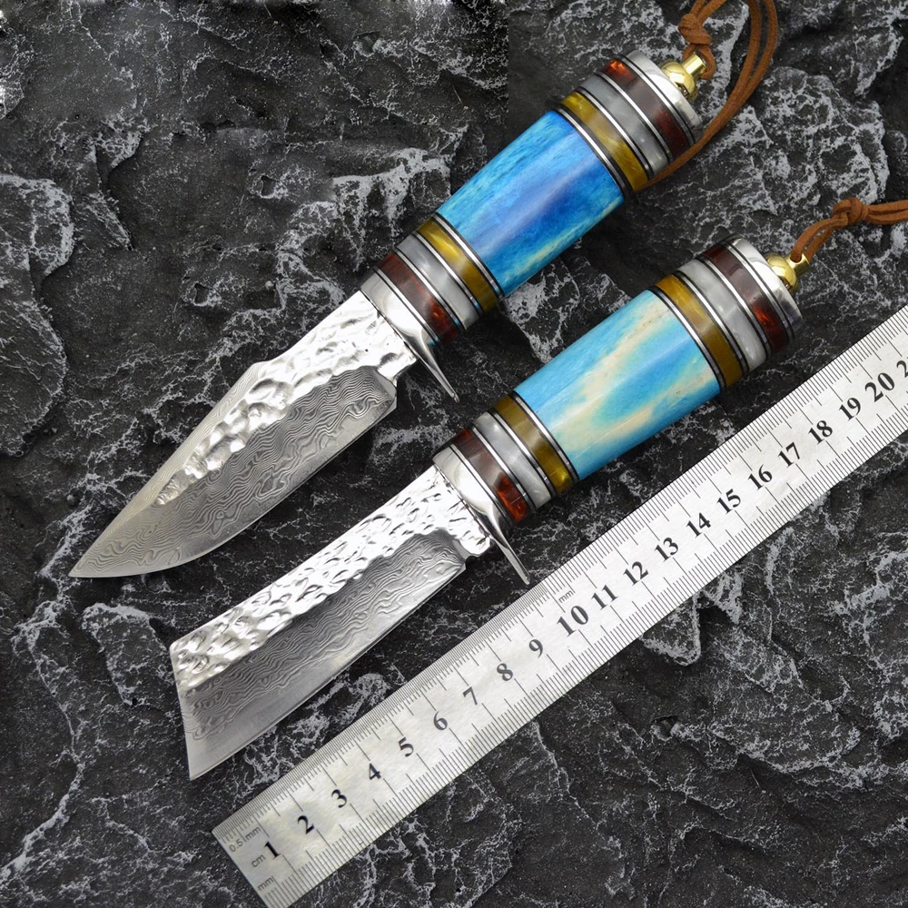 Ztech Vg10 Coltello Damasco Edc Caccia Sopravvivenza Tattica A Lama Fissa Strumento Di Utilità Coltelli Da Campeggio All'Aperto Coltelli Da Tasca Mili