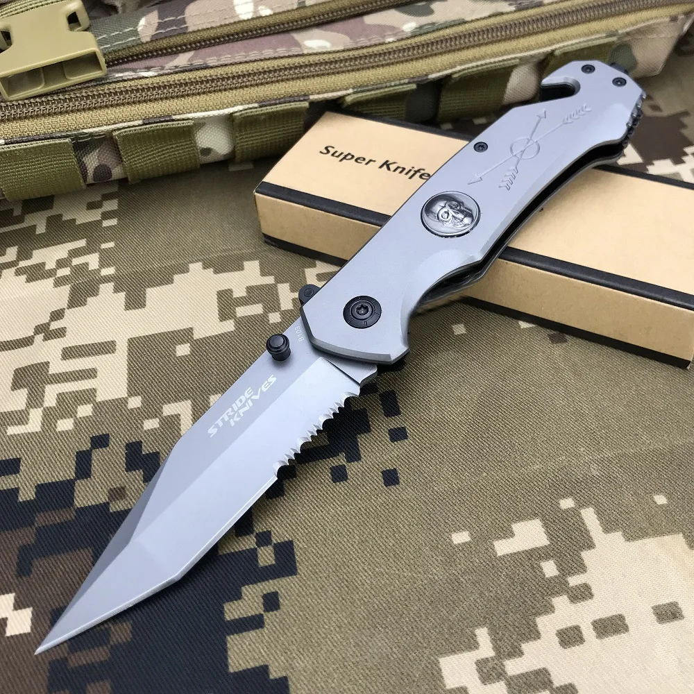 Ztech Csgo Skeleton Police Assisted Opening Flipper Coltelli Pieghevoli Tactical Camping Survival Combat Pocket Edc Hunting Tool