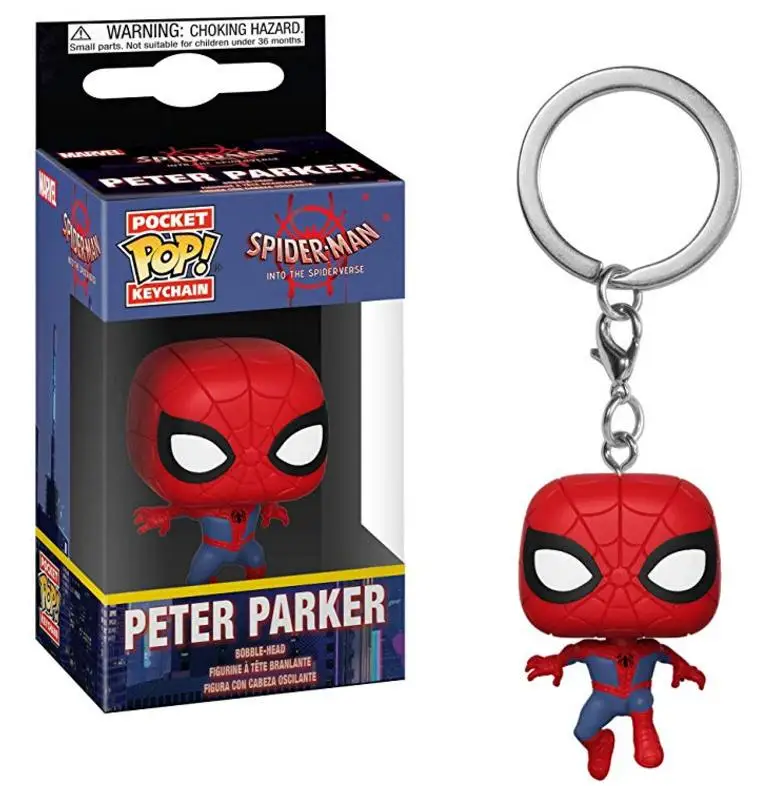 Funko New Spider-Man Peter Parker Mysterio Pocket Portachiavi Vinyl Action Figure Collection Model Toys For Children Gift