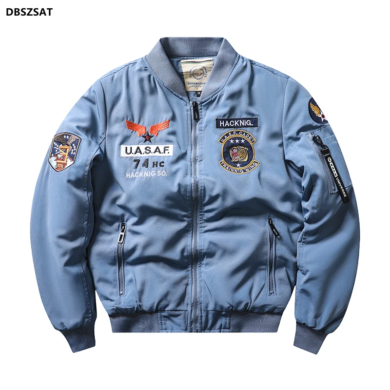 Xkk Usarmy Vintage Pilot Bomber Flight Jacket Us Air Force Top Gun Men Clothes Brands Winter Army Usn Ma-1 Eagle Ricamo