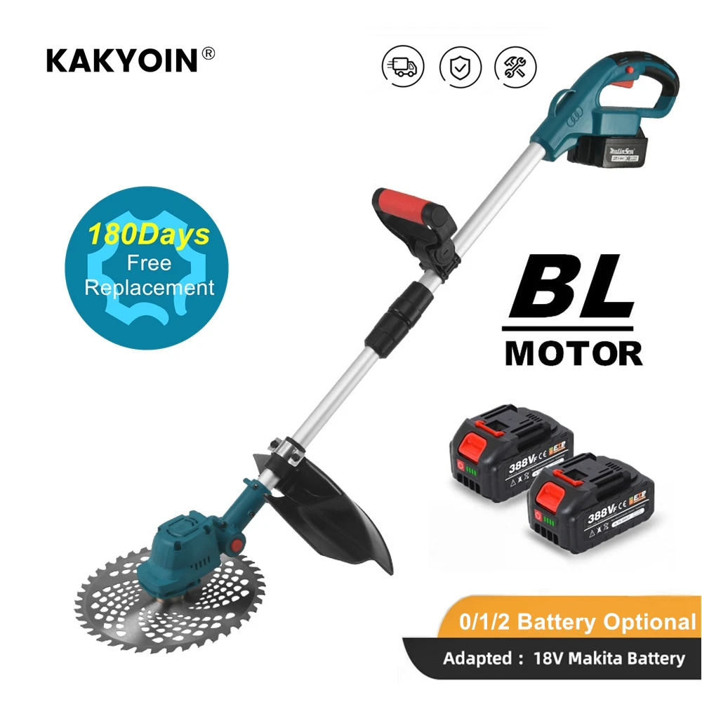 Tagliaerba Elettrico Senza Spazzole Da 9 Pollici 2800W Tagliaerba Tagliaerba Pieghevole Regolabile Attrezzi Da Giardino Per Batteria Makita 18V