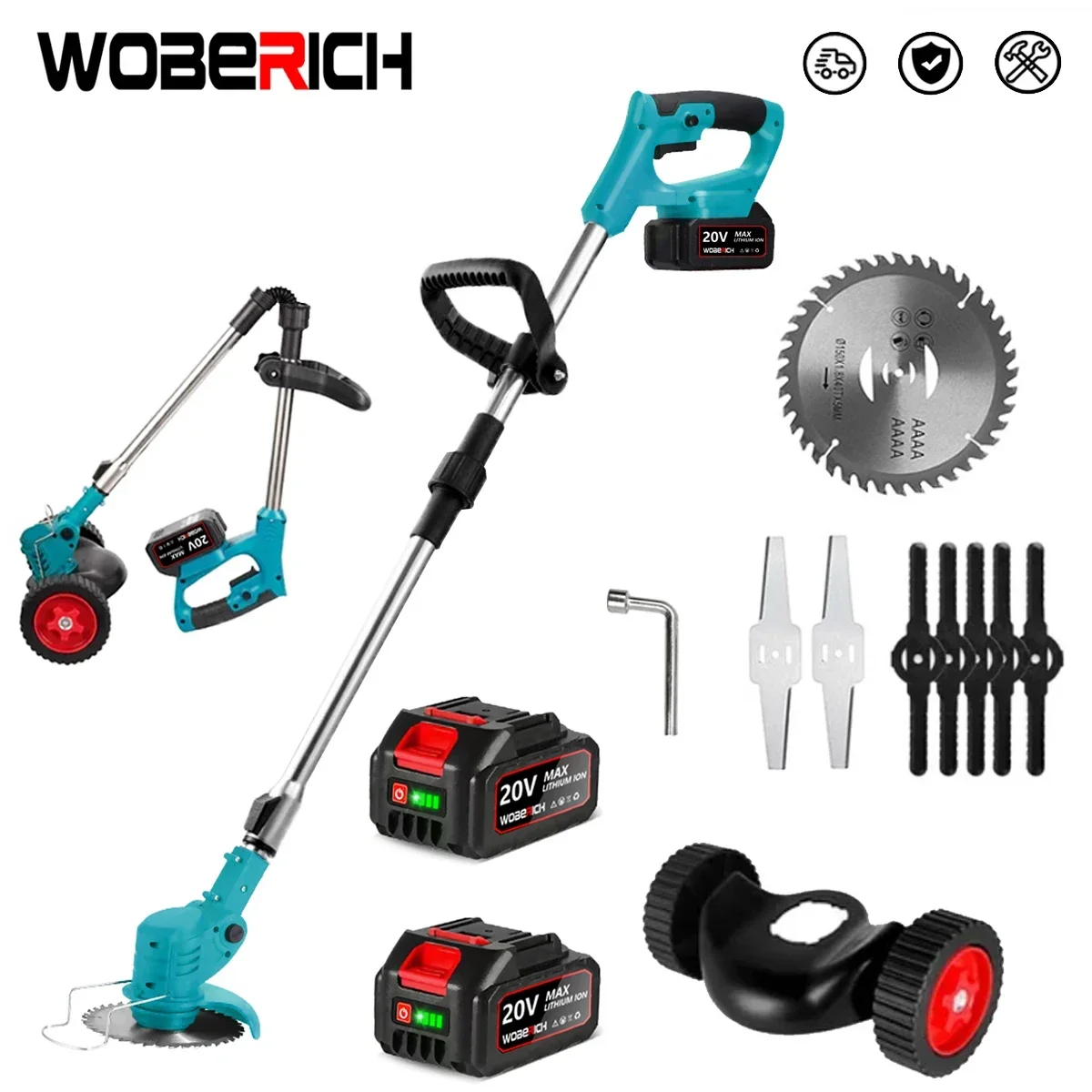 Tagliaerba Elettrico Senza Fili Tagliaerba Pieghevole Tagliaerba Da Giardino Regolabile Utensili Elettrici Da Taglio Per Batteria Makita/Woberich