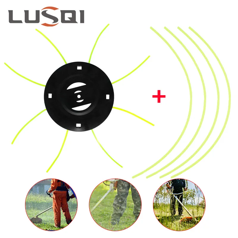Lusqi Steel Lawn Mower Head Free 4 Linee Sostituzione Benzina/Litio Grass Trimmer Head Removal Of Garden Weed Brushcutter Part
