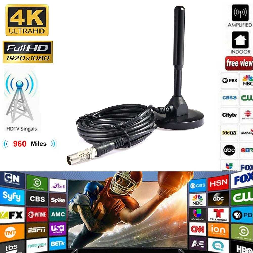 4K Hd Tv Antenne Ad Alto Guadagno Dtv Digitale 28Db Tv Antenne 1180 Mijl Segnale Interno Ontvanger Per Hdtv Antenne Tv Antenne