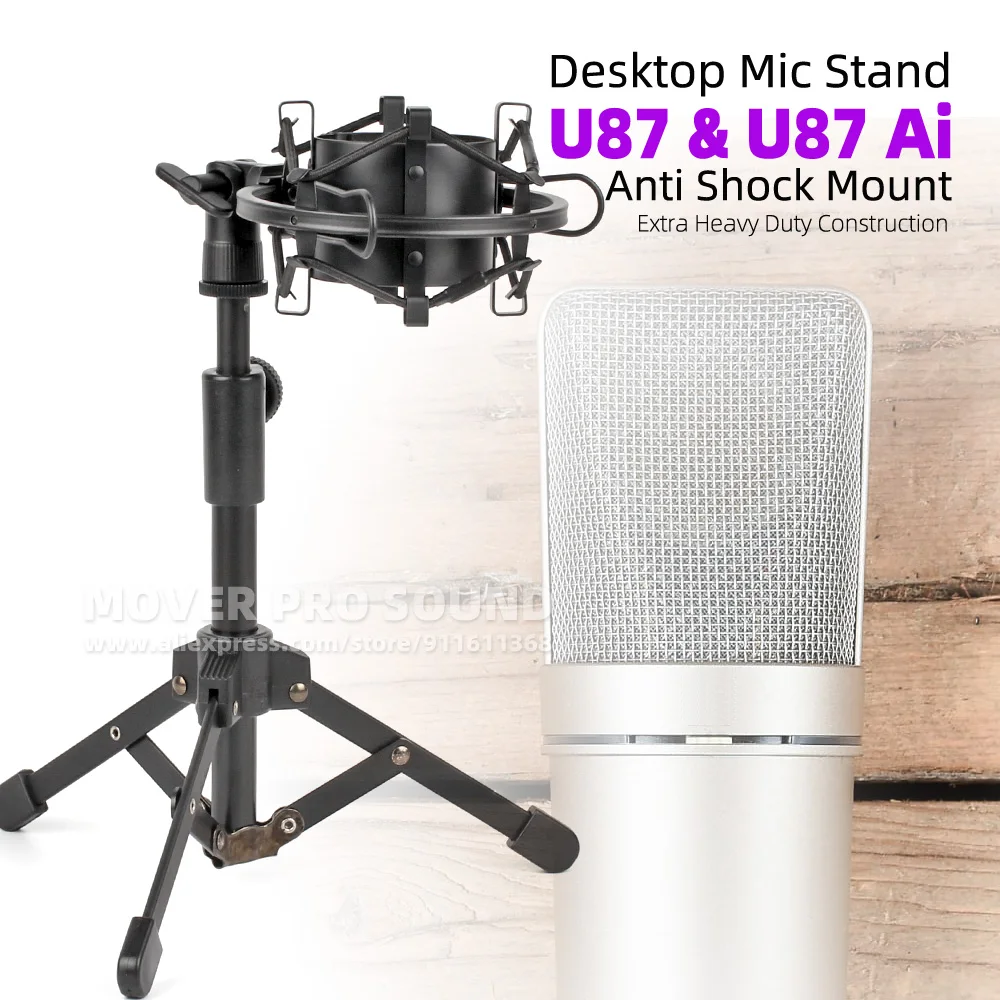 Supporto Per Microfono Da Tavolo + Supporto Antiurto Per Neumann U87Ai U 87 U87 Ai Registrazione Mic Staffa Elevabile Scrivania Supporto Anti Vibrazio