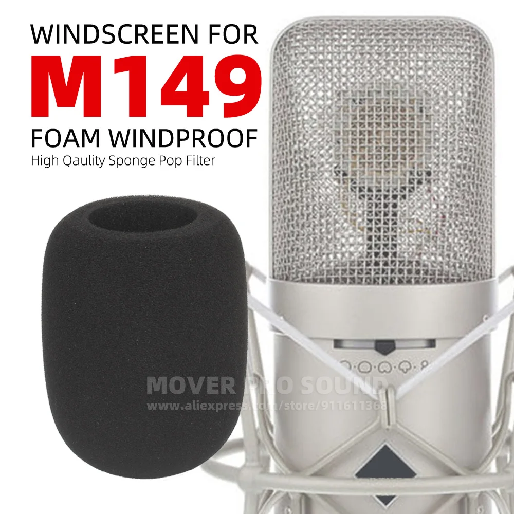 Per Neumann M149 M 149 Tubo Anti Pop Filtro Antirumore Microfono Spugna Antivento Mic Schiuma Schermo Scudo Antipolvere Parabrezza