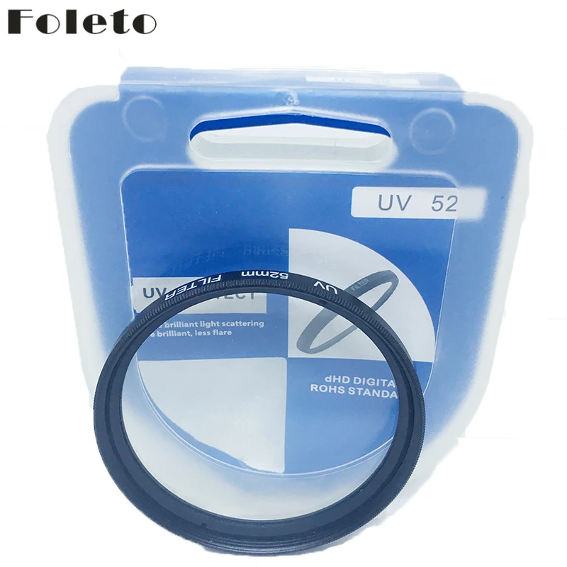 Foleto 52Mm Filtro Uv Slim Ultra-Violet Lens Protector Per Nikon D3100 D3000 D3200 D5100 D5200 Af-S Dx 18-55Mm F/3.5-5.6G Vr Ii