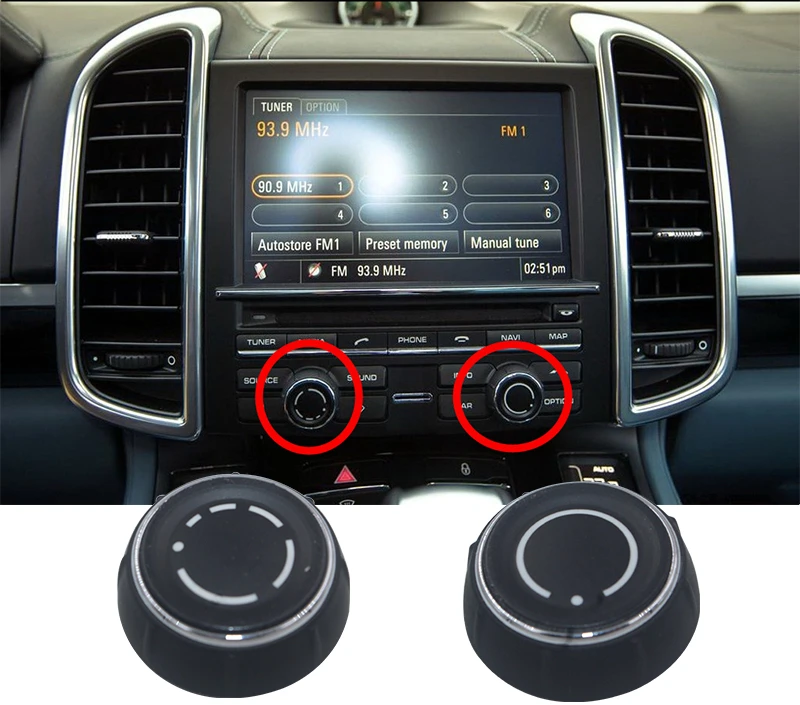 For Porsche Cayenne Panamera 718 911 Macan Cd Audio Volume Knob Cover Central Control Audio Control Switch Button