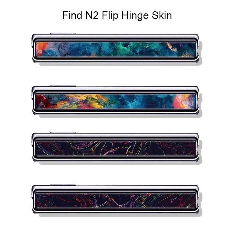 Hot Dazzling Cerniera Pelle Per Oppo Find N2 Flip Side Screen Protector Film Cover 3M Border Wrap Protection Sticker
